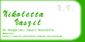nikoletta vaszil business card